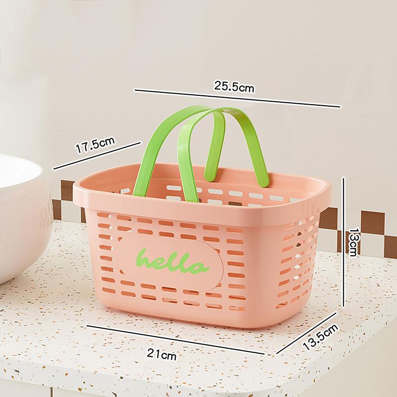 Dopamine Thickened Handle Storage Basket, Bathroom/Shower Plastic Mesh Drain Basket For Bathing And Personal Hygiene Items