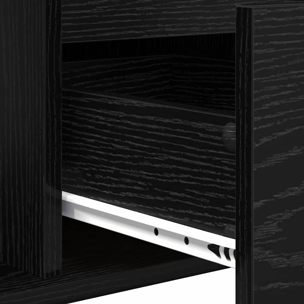 Coffee Table Black Oak Effect 90 X 50 X 26.5 Cm Engineered Wood