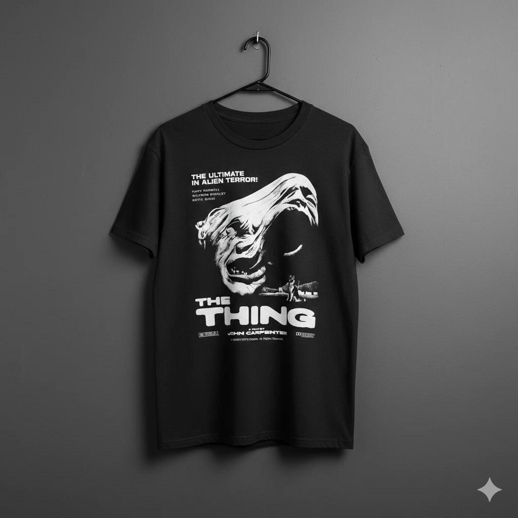 Unisex Adult Casual Movie The Thing Movie Graphic T-Shirt John Carp... S