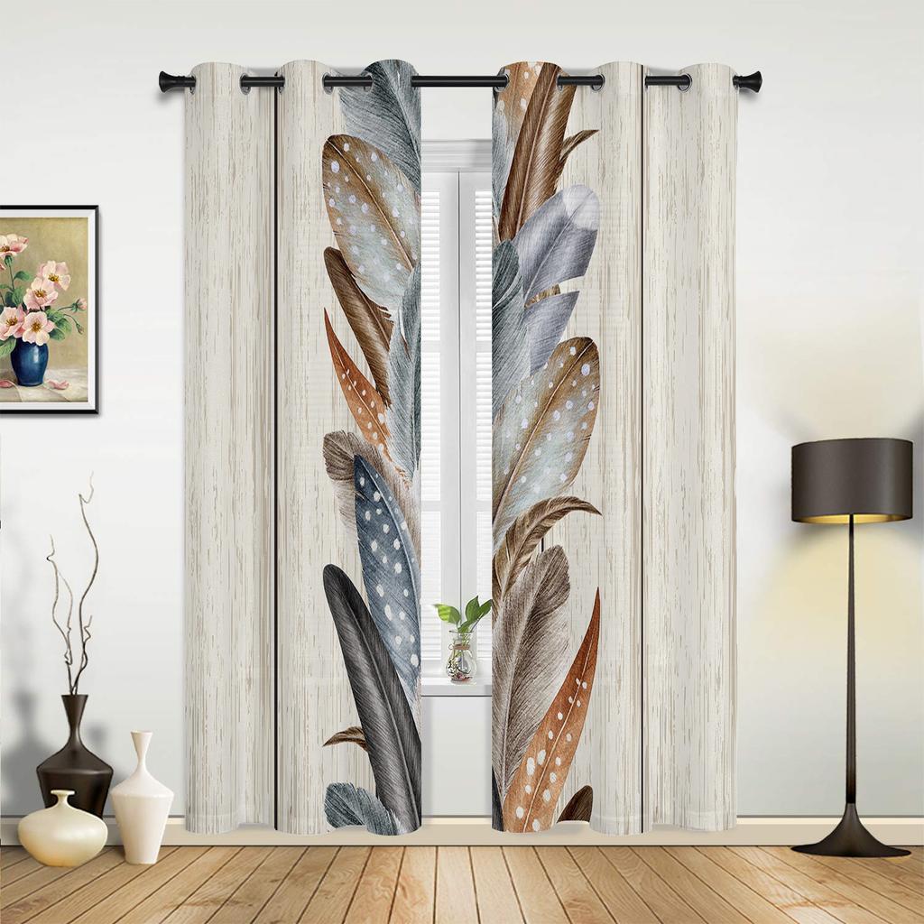 Flower Pattern Plant Dark Jungle Palm Bright  Window Curtains Scenic Curtains for Living Room Decorative Items Living Room