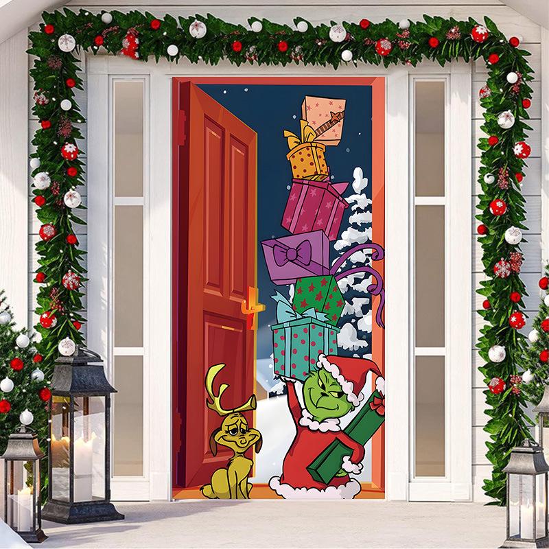 Green Legend Christmas Door Sticker & Hanging Cloth Décor