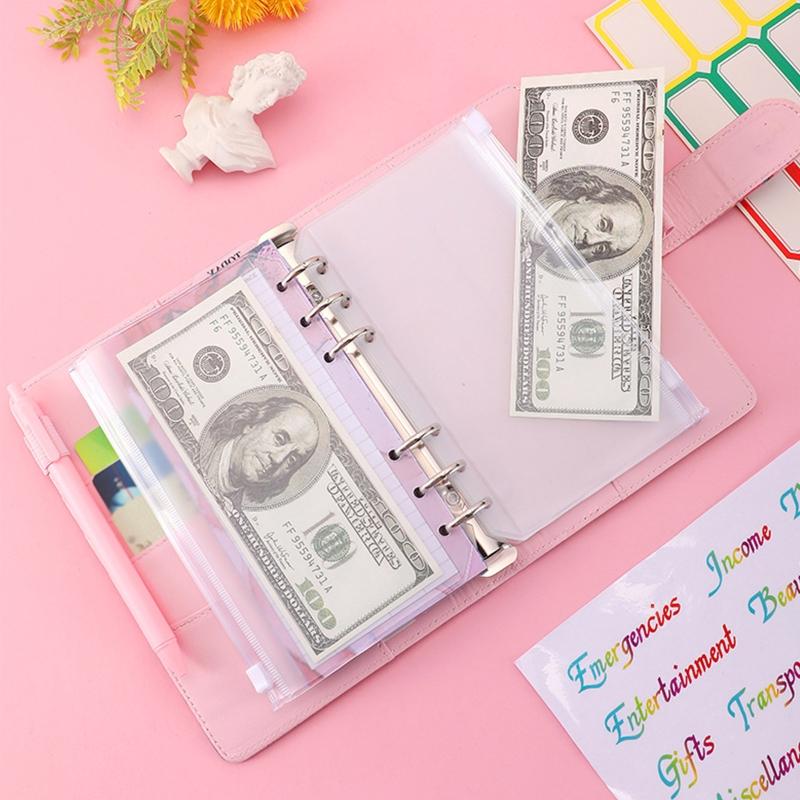 Marble A6 Budget Binder for w/ Budget Sheets Cash Envelopes Bag Colored Label Stickers for Budgeting Cash Budget Organiz