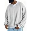 Men's Fashion Solid Color Round Neck Long Sleeve Casual Fashion Versatile Long Sleeve Loose T-shirt Top