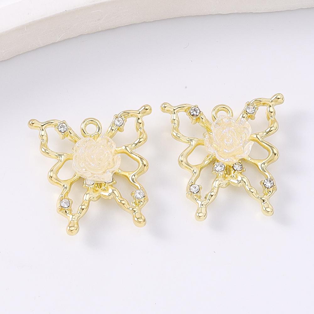 5pcs Luxury Crystal Butterfly Charms Pendants for Necklace Earrings Bracelet DIY Jewelry Making Accessories Supplies