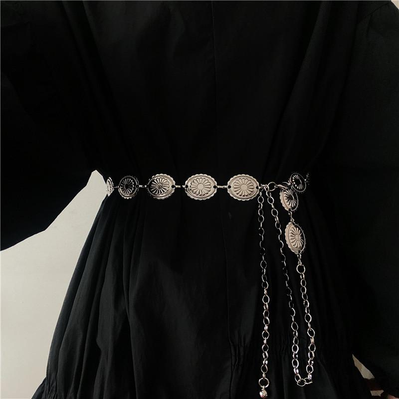 

Ретро-цепочка на талию, аксессуары, металлический ремень-цепочка, женская летняя юбка, брюки, тонкий ремень Tide серебряный