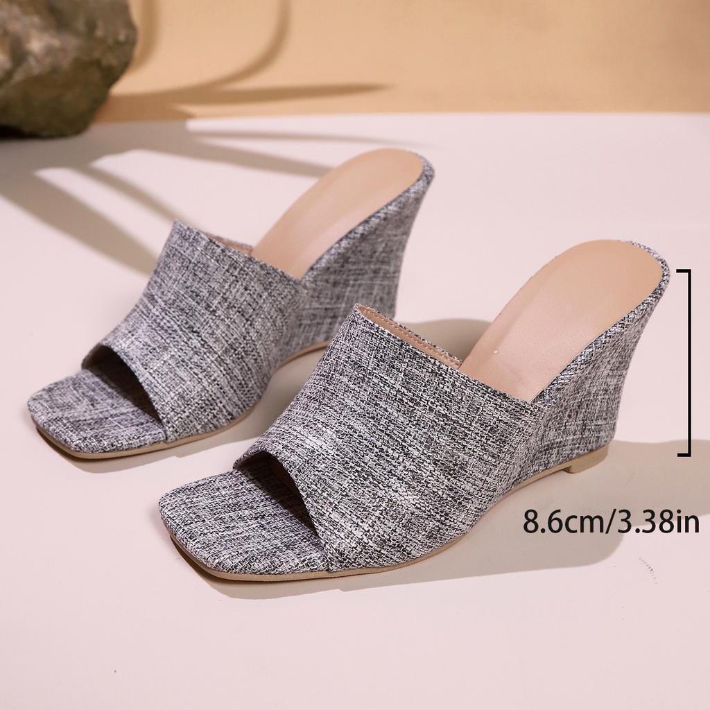 Neue Damen Keilabsatz Hausschuhe Sommer Hohe Absätze Sandalen Flach Außen Strand Plateau Hausschuhe Bequeme Schuhe Slides Damen