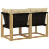 Outdoor Center and Corner Sofa with Cushions 2 Pieces White