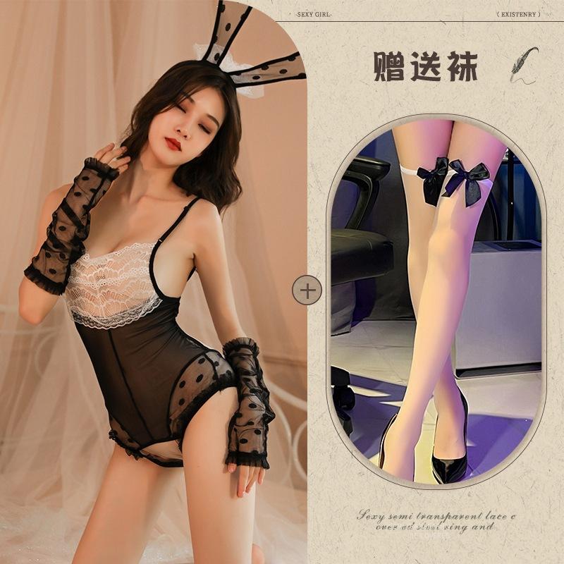Aishangyou's New Sexy Underwear Bunny Girl Uniform Open Crotch Free Backless Temptation Teasing Passion Suit