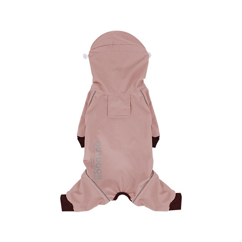 

Pet Four Seasons Raincoat Outdoor Windproof Rainproof Contrast Color Four Legs Jacket Schnauzer Puppy Dog Clothes M