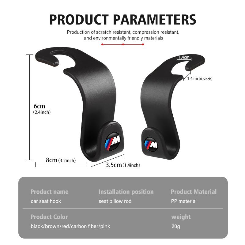 Auto ABS Multi-Purpose Headrest Hook Car Seat Back Multi-function Hooks For BMW G30 G20 M3 M5 E91 E92 E93 E36 E70 X3 X4 X5 X1