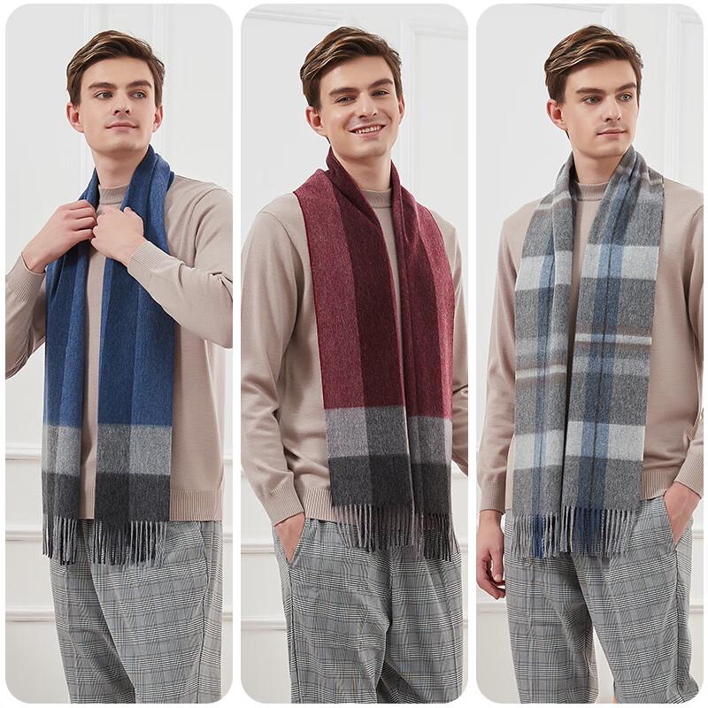 Hengyuanxiang 100% Wool Plaid Scarf