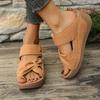 Fashion 2025 New Ladies Shoes Open Toe Women's Slippers Fashion Outdoor Casual Comfortable Summer Plus Size Best Seller Wedge Slippers