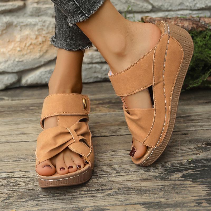Fashion 2025 New Ladies Shoes Open Toe Women's Slippers Fashion Outdoor Casual Comfortable Summer Plus Size Best Seller Wedge Slippers