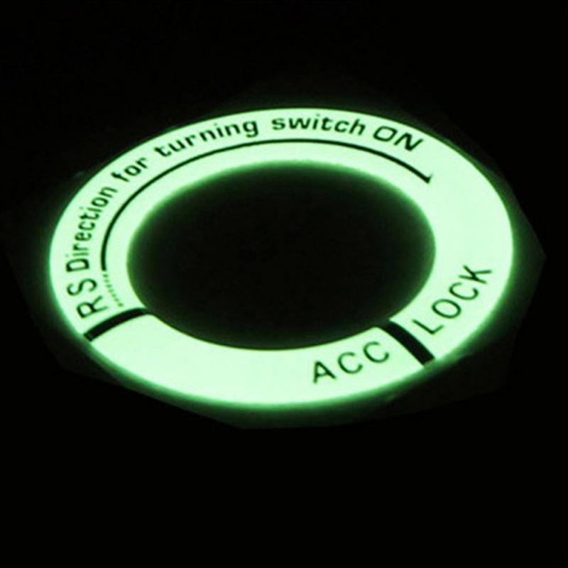 1/3Pcs Mixed Car Luminous Ignition Switch Sticker Auto Motorcycle Key Ring Sticker Fluorescent Circle Car Interior Accessories