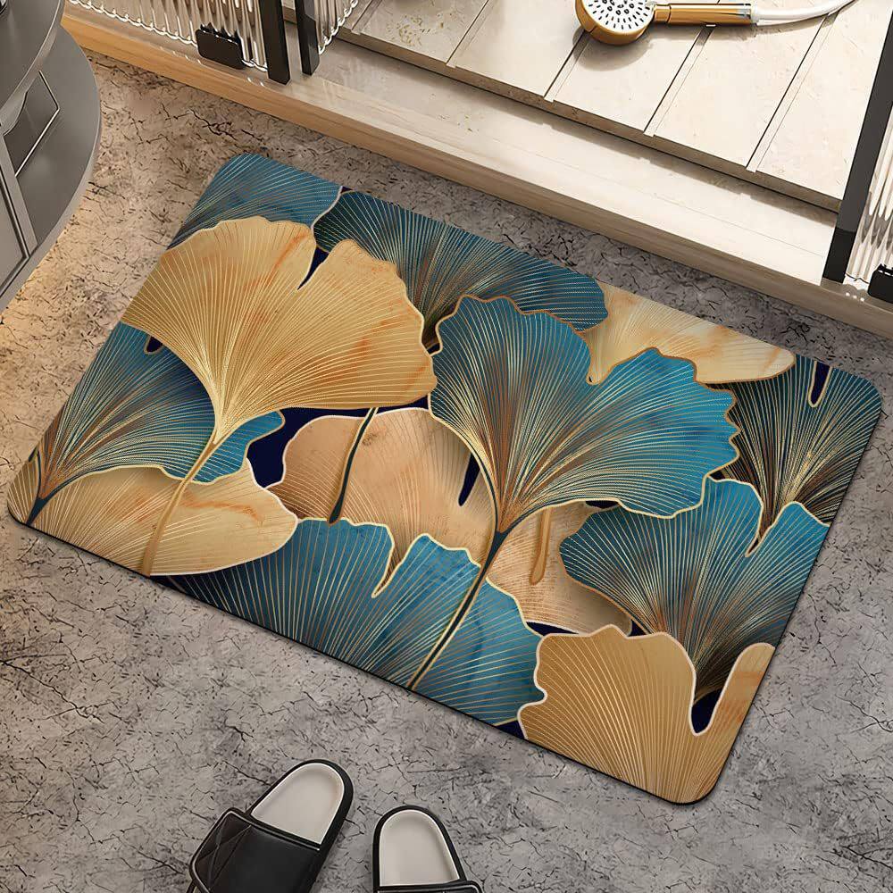 Rendering Flower Toilet Decorative Floor Mat Absorbent Bathroom Floor Mat Diatom Mud Floor Mat Absorbent Floor Mat Toilet