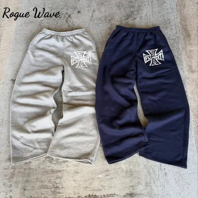 RogueWave Μάρκα τάσης μόδας Αθλητικές φόρμες δρόμου ανδρικές Y2k φαρδιές ίσιες παντελόνες Χιπ χοπ Αμερικάνικο ζευγάρι Γοτθικές vintage παντελόνες