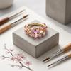 Delicate Flower Crystal Ring Elegant Finger Jewelry Gifts for Women Rhinestone Ring  Party