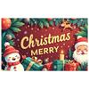 Holiday Celebration Banner Snowman Design Santa Claus Backdrop Christmas Banner Green Pine Branches Christmas Decor Banner