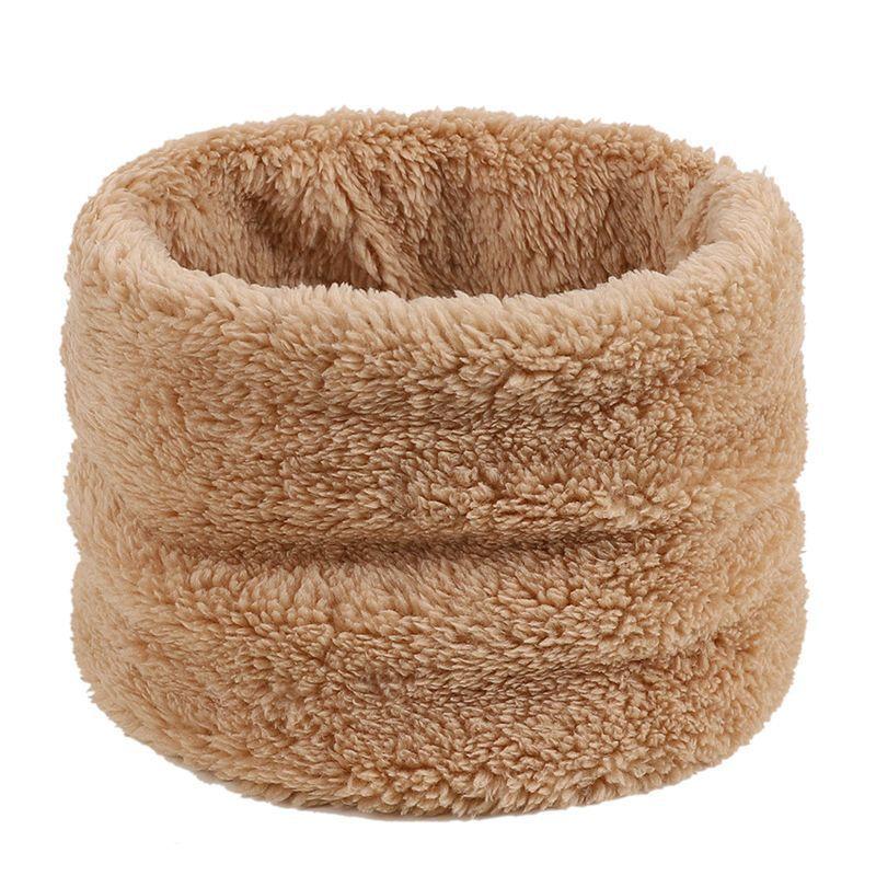 Women Thermal Scarf Solid Color Cold Weather Warm Scarf High Collar Coral Fleece Winter Comfortable Neck Wrap