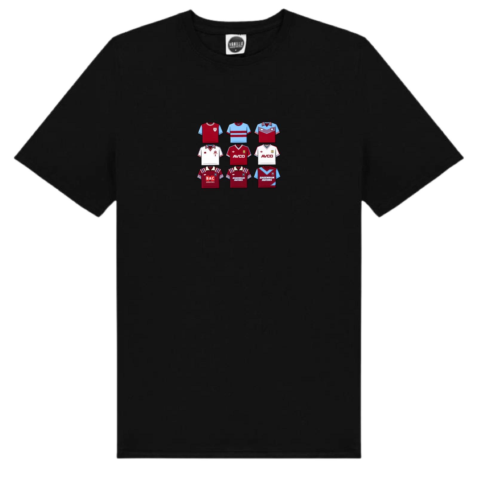 West Ham United FC T-Shirt Old Shirts Of The Past Shirt WHUFC 2XL