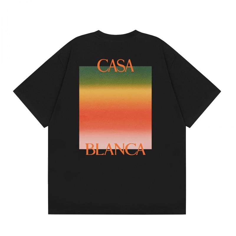 24 Casablanca Tennis Club Letter Print Short Sleeve T-Shirt Young Men Women