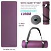 Feetlu Thick Yoga Mat with Inch Popular Thick Yoga Thick Stretching Pilates Mat Straps, 2/5 (10mm) - Mat, Mat, (Purple/Light Blue)