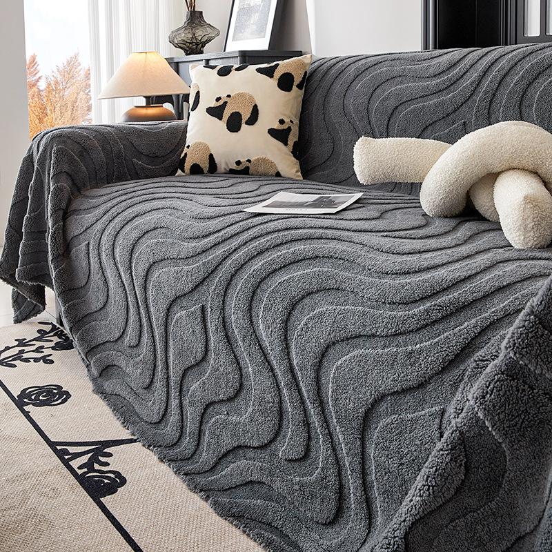 

Современный простой плюшевый диван-полотенце, пылезащитный и теплый чехол для дивана, универсальный универсальный чехол, шерстяное одеяло с ворсом 180*90cm