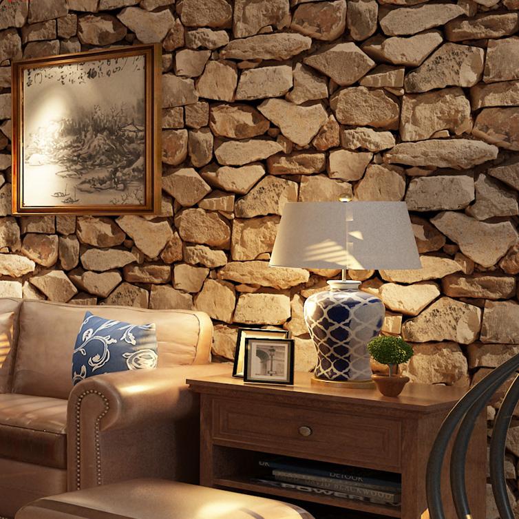 

Обои ПВХ ретро 3D стерео имитация камня текстура обои декор спальня ТВ стена гостиная обои 53см* 9,5 м 0.53m x 9.5m