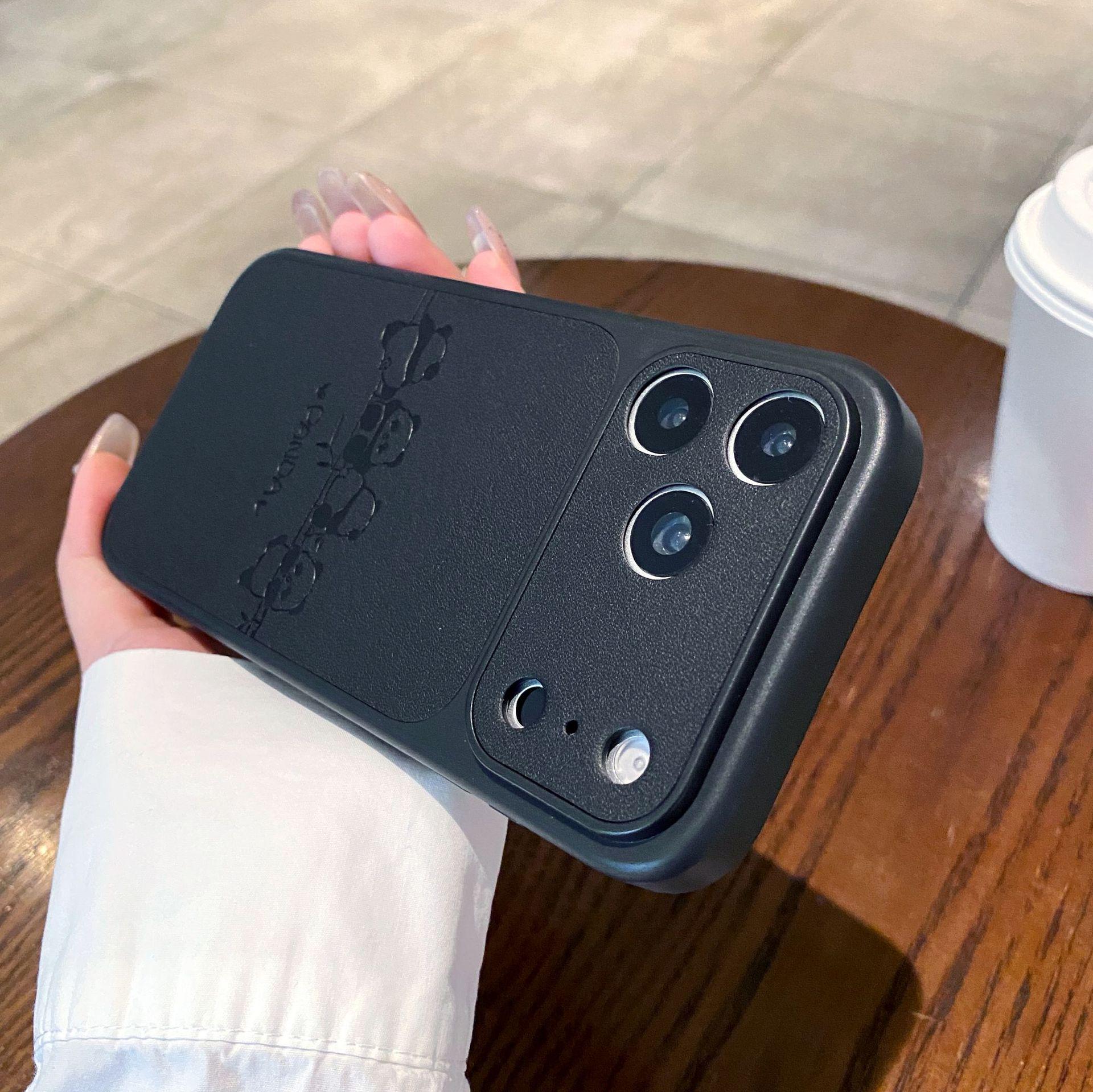 

AI Camera Button Compatible with Apple iPhone 17/16 Pro Max/Panda 15: Two-in-One Leather Texture Case iPhone 17 Pro (with AI camera button)