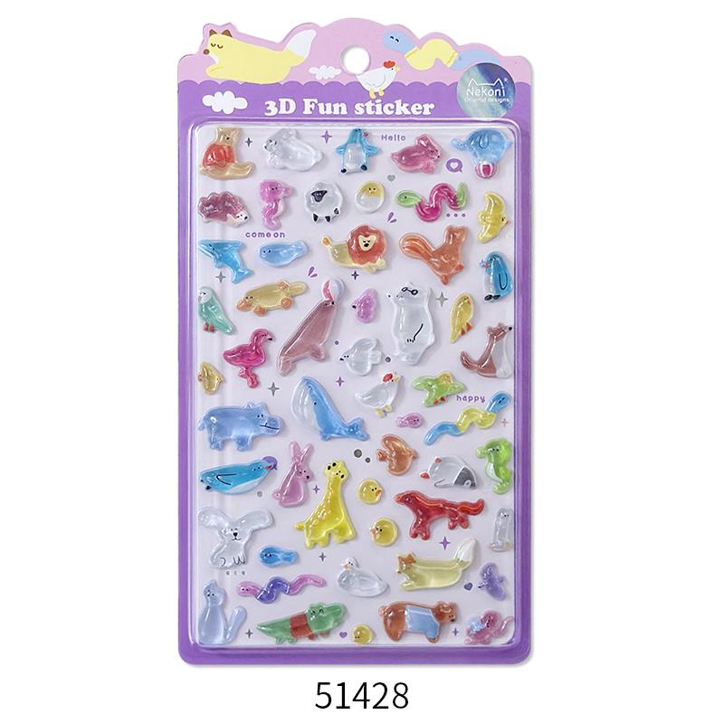 Animals Cute Fruit Jelly Bubble Stickers 3D Relief Stickers Bonbon Drop Seal Stickers For Diy Phone Case Diary Laptop Decals