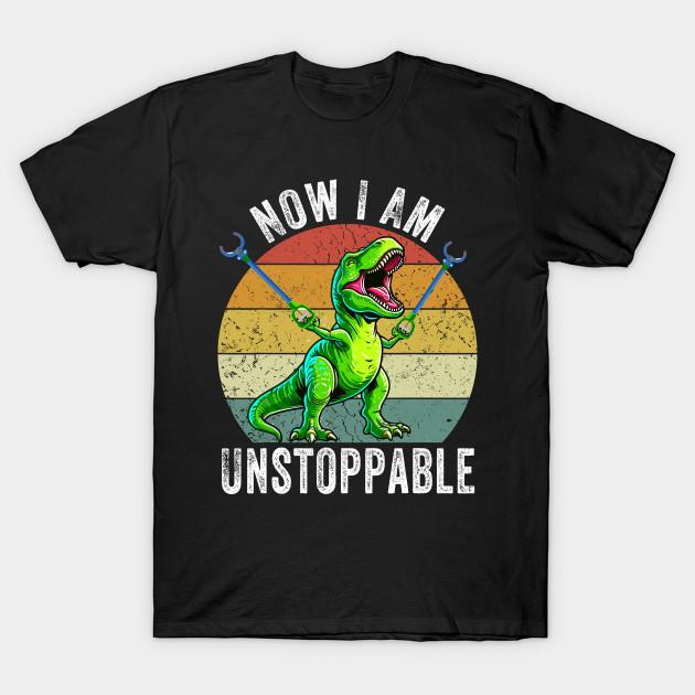 Men Black Print T-shirt Retro Vintage Now I Am Unstoppable Trex No-Cut Transfer Paper Print Cotton Tshirt XL чёрный