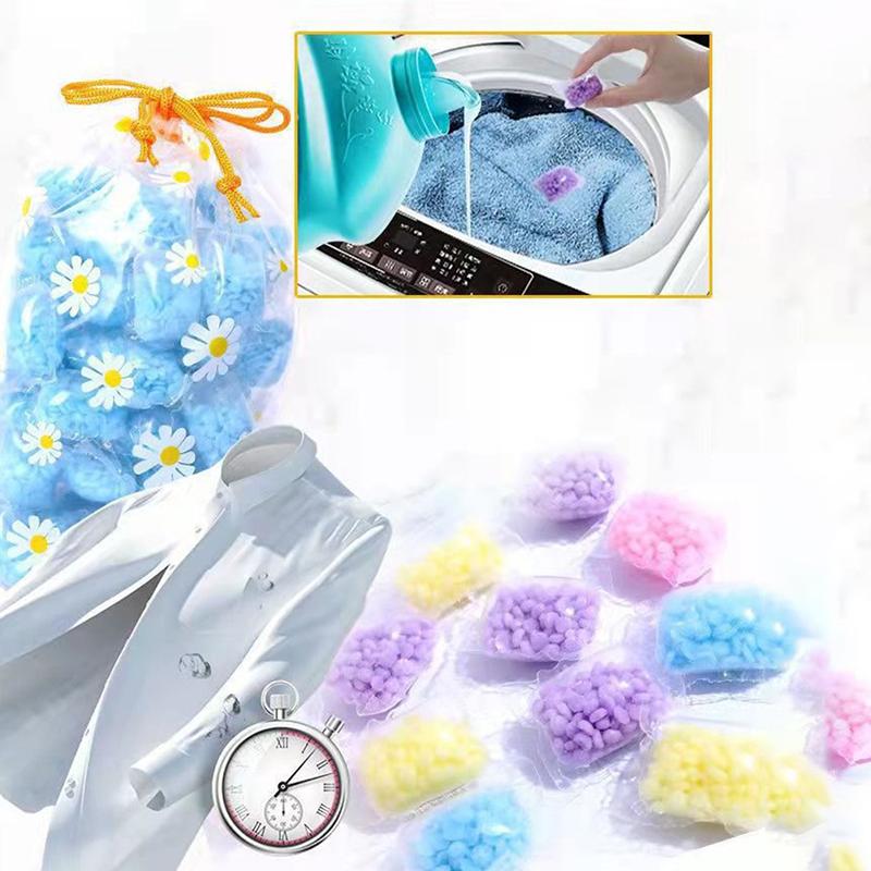 50pcs prádelna vůně korálků Granule Clean Clocking Laundry Změkčovač dlouho trvalý
