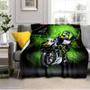 Rider Speeding Through Neon Light Blanket Suitable for Sofas, Beds, Offices, And Camping - Perfect Gift for Halloween Christmas
