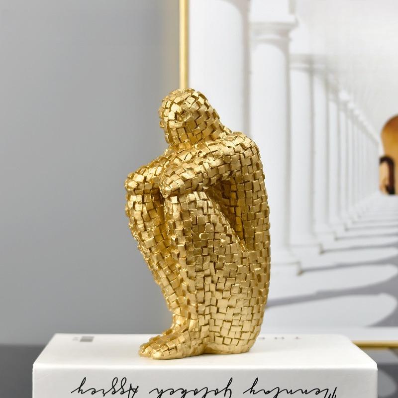 Simple modern bookend ornament mosaic character porch living room wine cabinet TV cabinet office light luxury decoration