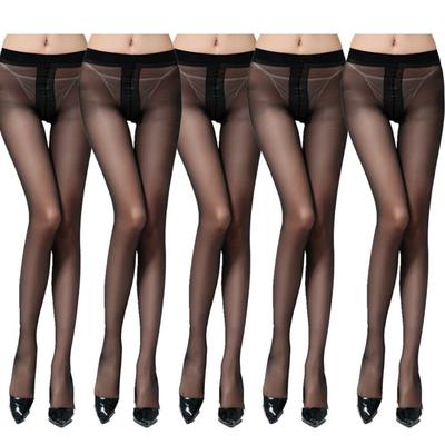 15 Denier Set of 5 or No Beautiful Legs Set of [YMSTco] All-Through Stockings, 3, Ultra-thin, Sheer, Transparent, Gusset, Sexy, Pantyhose, Panties,