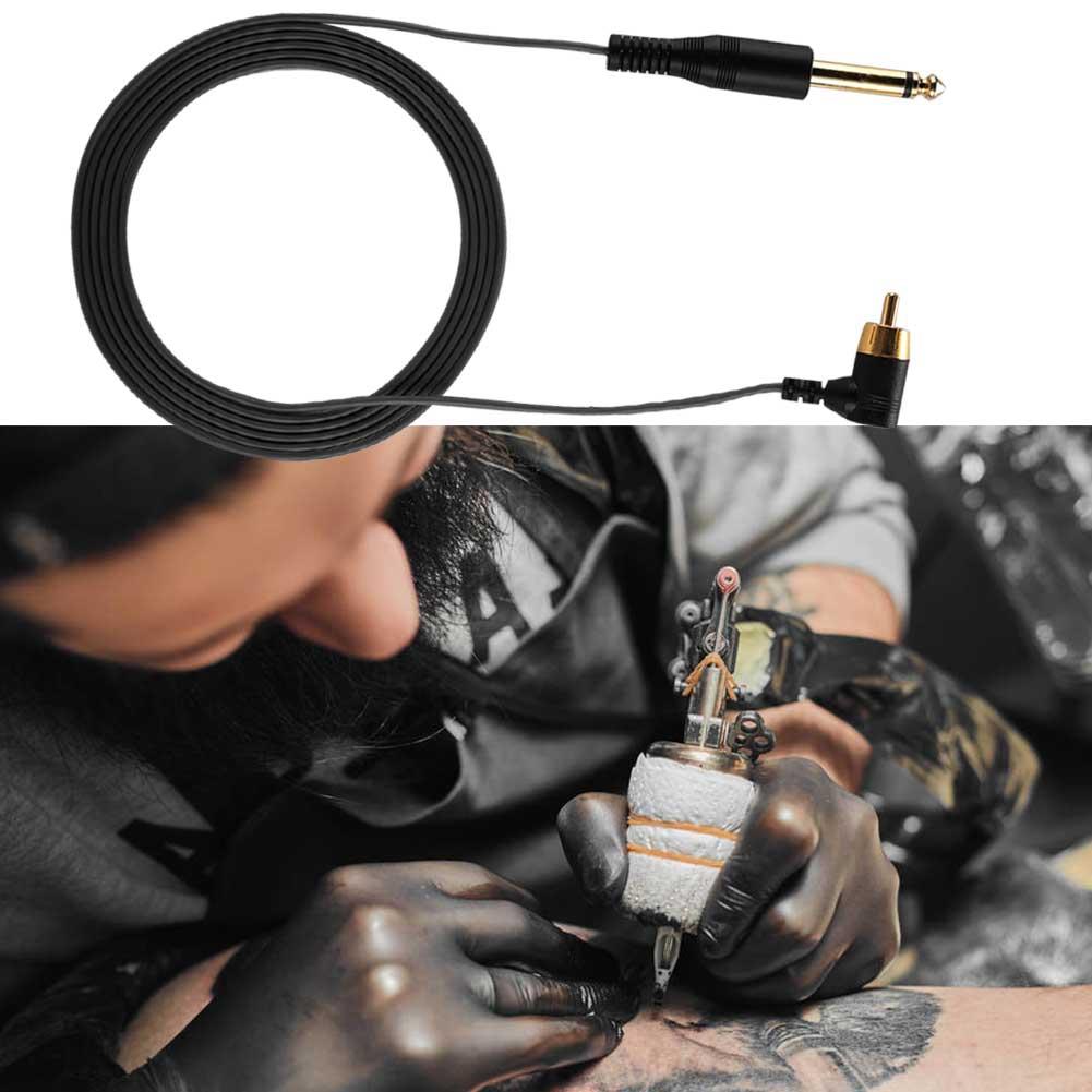 Right Angle Tattoo Clip Cord RCA Cable Line Tattoo Machine Power Supply Accessory (Black)