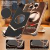 For iPhone 13 Pro Max Case Wood Covered Metal Boardless Phone Back Cover with Kickstand