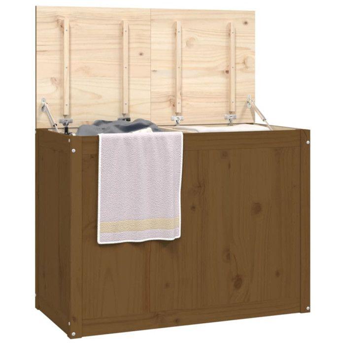 VidaXL Boîte à linge Marron miel 88,5x44x66 cm Bois massif de pin 823572