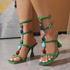 Eilyken Summer Gladiator Hollow Out Narrow Band Sandals Women Fashion Sexy Open Toe Ankle Strap Club Stripper Heels Shoes