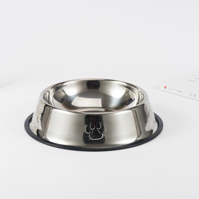 Non-Slip Stainless Steel Pet Bowl with Footprints - Ideal for Dogs and Cats Food/Feeding Utensil