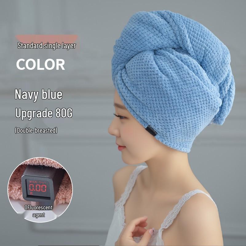 Extra Large, Extra Thick Quick-Dry Women's Hair Towel - Class A Pure Cotton, Absorbent, Head Wrap