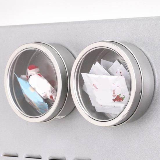 Magnetic Storage Box Dustproof Lid Clear No Drilling Removable Heavy Duty Refrigerator Microwave Side Storage Container Organizer Holder Kitchen