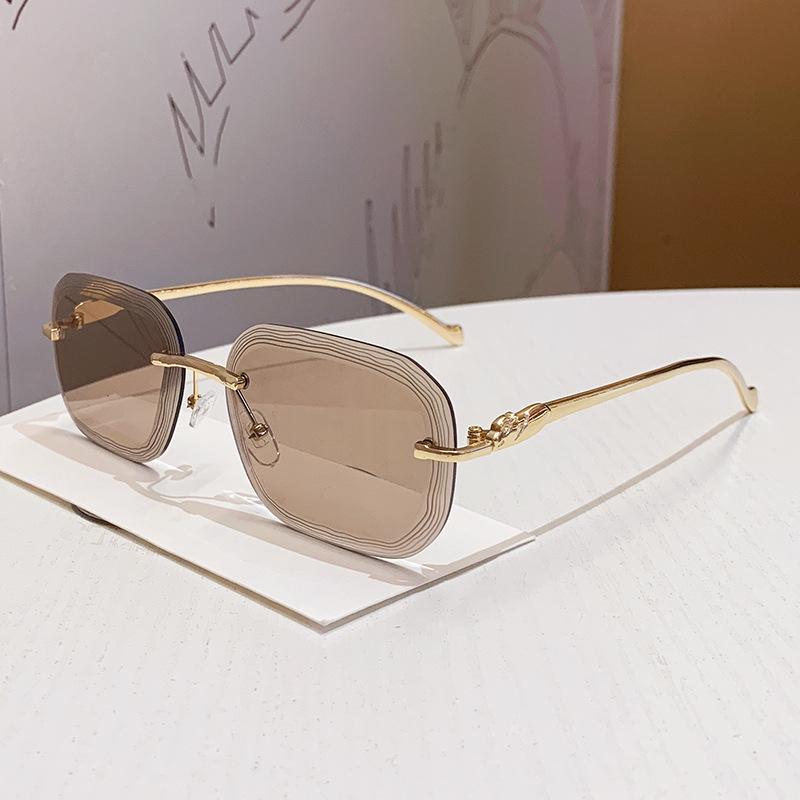 Унисекс безрамные металлические роскошные солнцезащитные очки