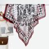 Atmosphere Blue Cashew Flower Silk Scarf 91 Series Neck Large Square Scarf Women's Scarf Seaside Baotou Scarf Sunscreen Shawl