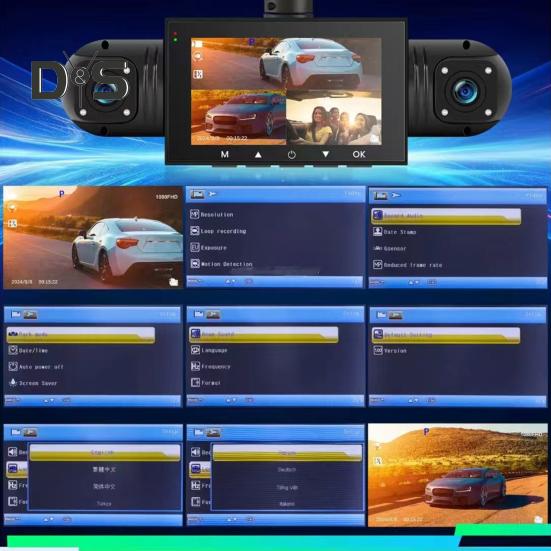 4-Channel Dash Cam Night Vision Design Parking Monitoring 360-Degree Coverage Easy To Install GPS Car Recording Camera