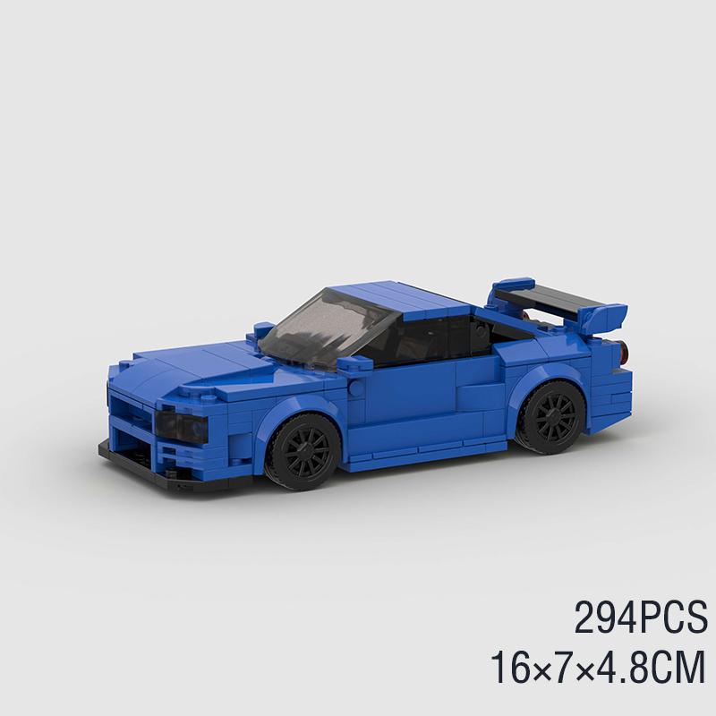 Moc F1 City Speed Sports Racing Car Building Blocks Brick R34 Rx-7 Vehicle Supercar Fast & Furious Mk4 Supra Kids Toys