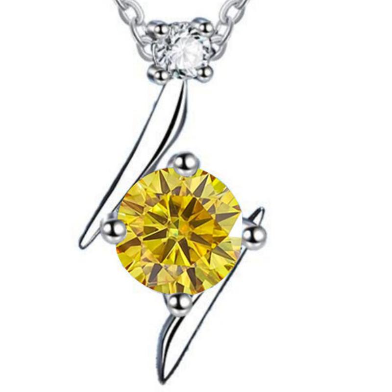 1CT S925 Sterling Silver Moissanite Necklace Lightning Star Pendant D VVS1 Ladies Exquisite Jewelry