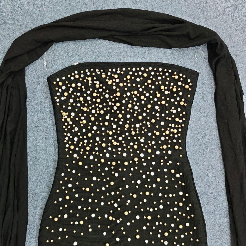 Elegantes europäisches & amerikanisches trägerloses Abendkleid mit Strasskristallen