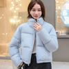 New European and American style Ken bean down cotton clothes women's winter short small high waist stand-up collar bread clothes jacket