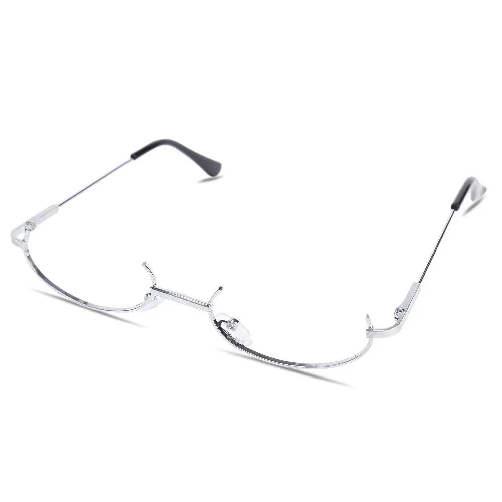 Without Lens Y2K Half Frame Glasses Metal Vintage Fashion Decoration Glasses Chic Harajuku Photography Fake Glasses Girls